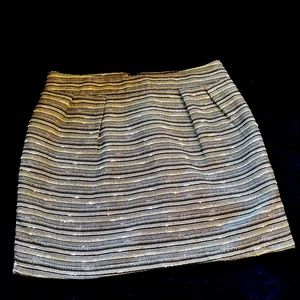 Missimo Black, White & Lime Green striped (short) pencil skirt